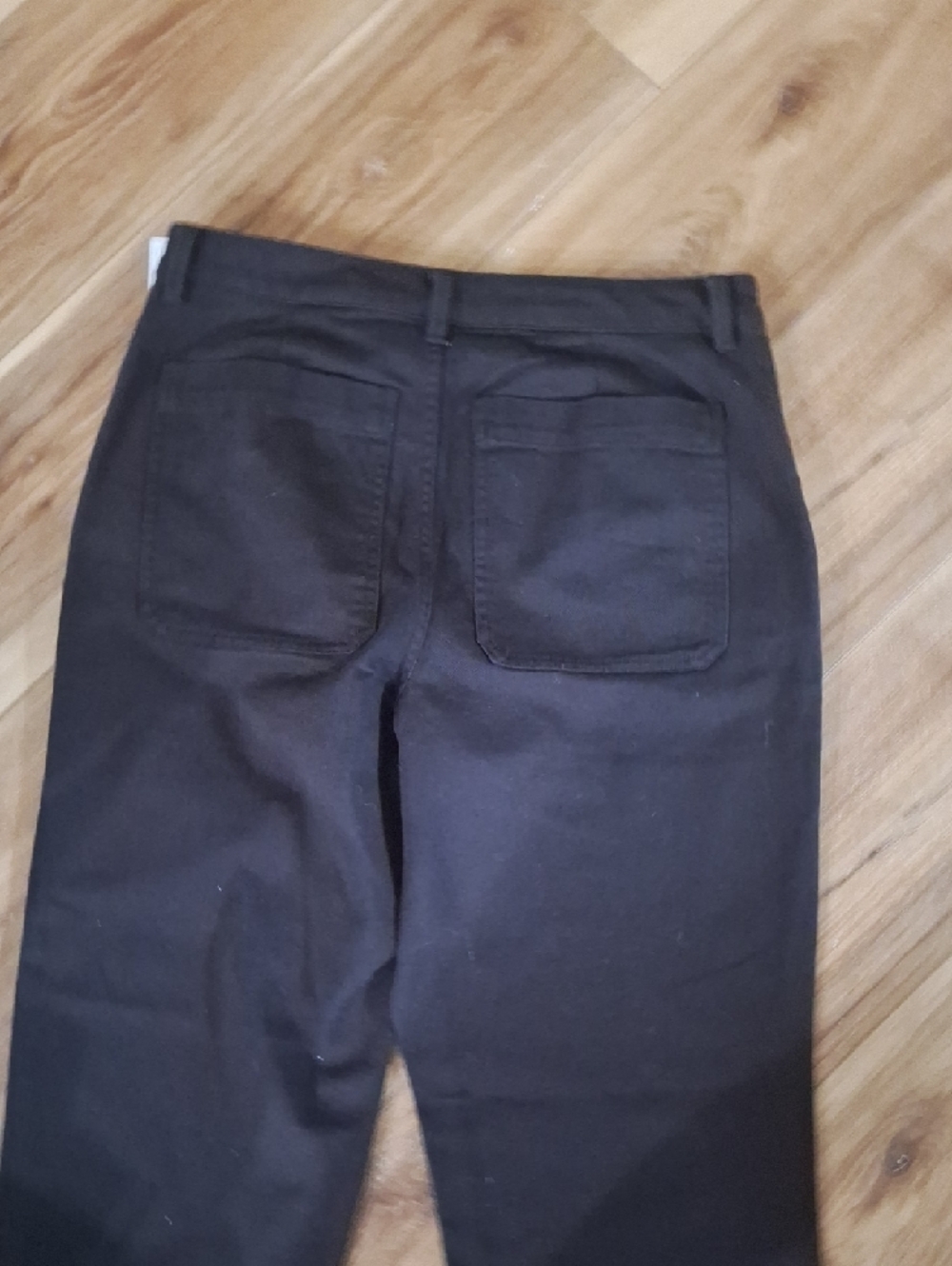 Quince Organic Stretch Cotton Twill Straight Leg Cropped Pants Black 10 NWT - Picture 4 of 4